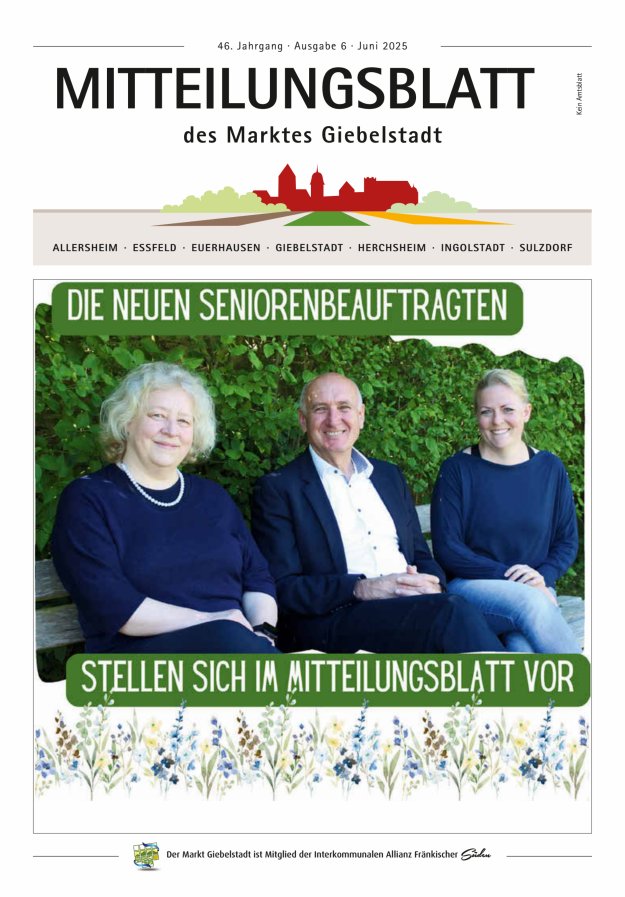Mitteilungsblatt des Marktes Giebelstadt Titelblatt 06/2025