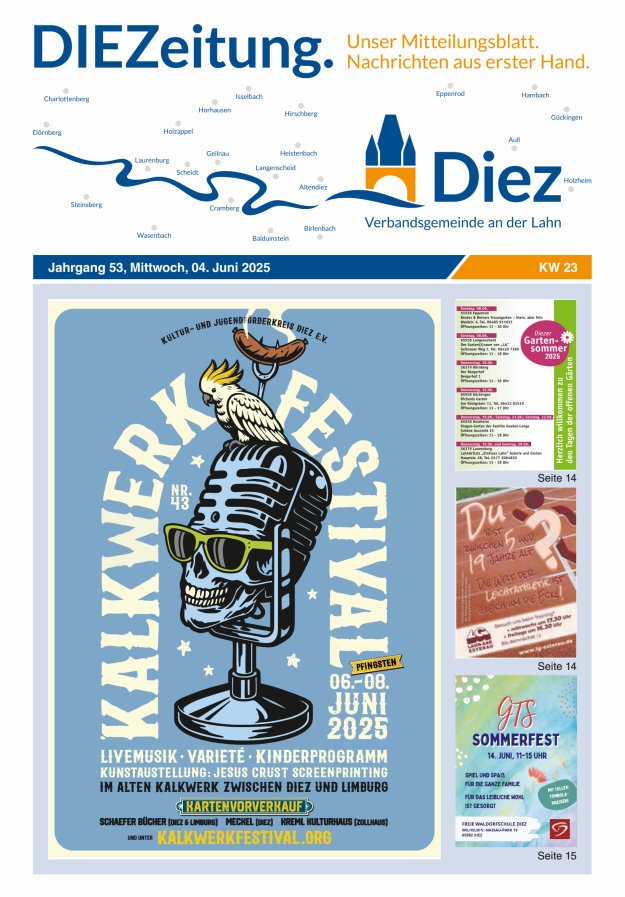 Mitteilungsblatt der Verbandsgemeinde Diez und der Ortsgemeinden Titelblatt 23/2025