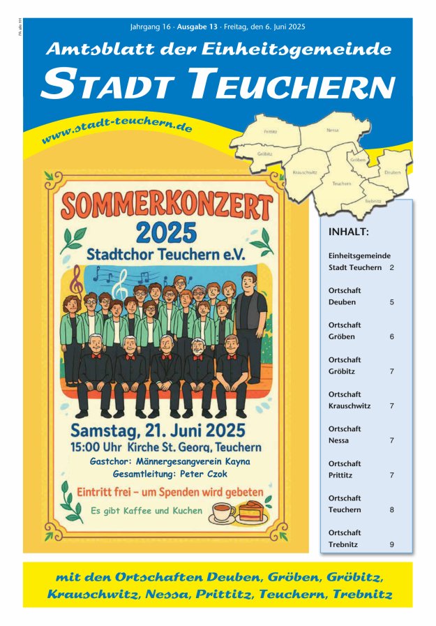 Amtsblatt der Einheitsgemeinde Stadt Teuchern Titelblatt 13/2025