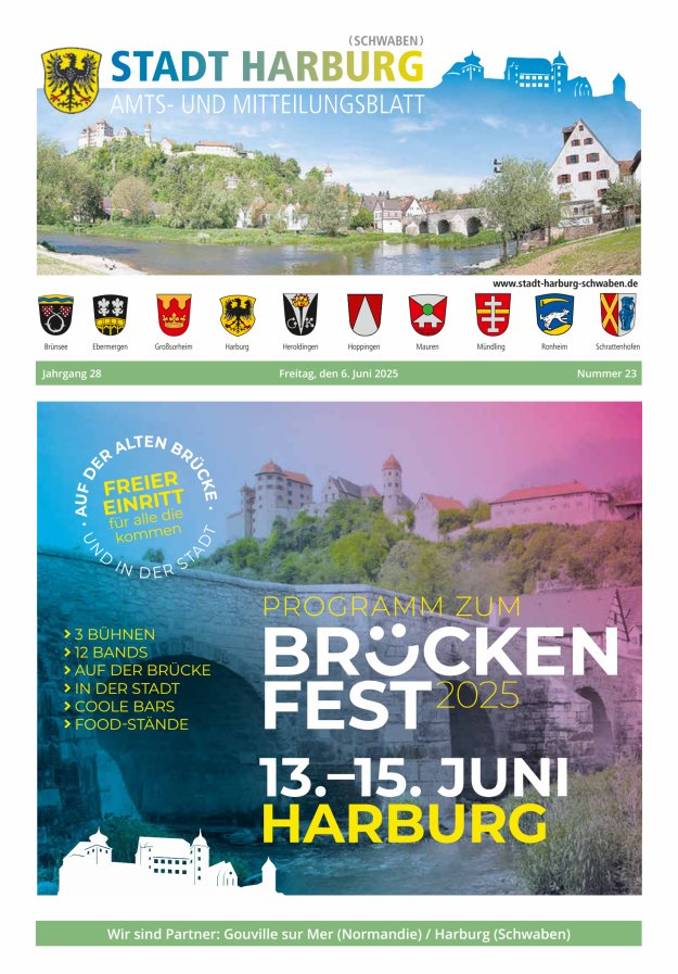 Amts- und Mitteilungsblatt der Stadt Harburg Titelblatt 23/2025