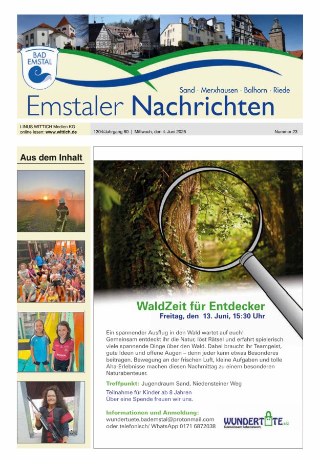 Emstaler Nachrichten Titelblatt 23/2025