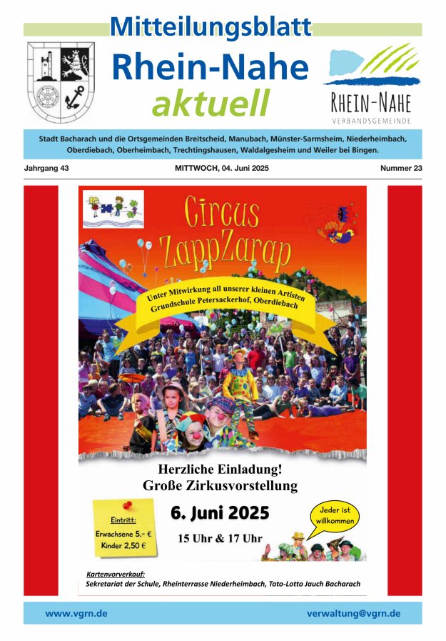 Rhein-Nahe aktuell Titelblatt 23/2025