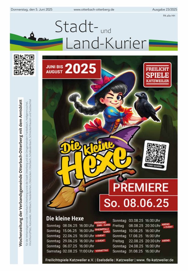 Stadt- und Land-Kurier Otterbach-Otterberg Titelblatt 23/2025