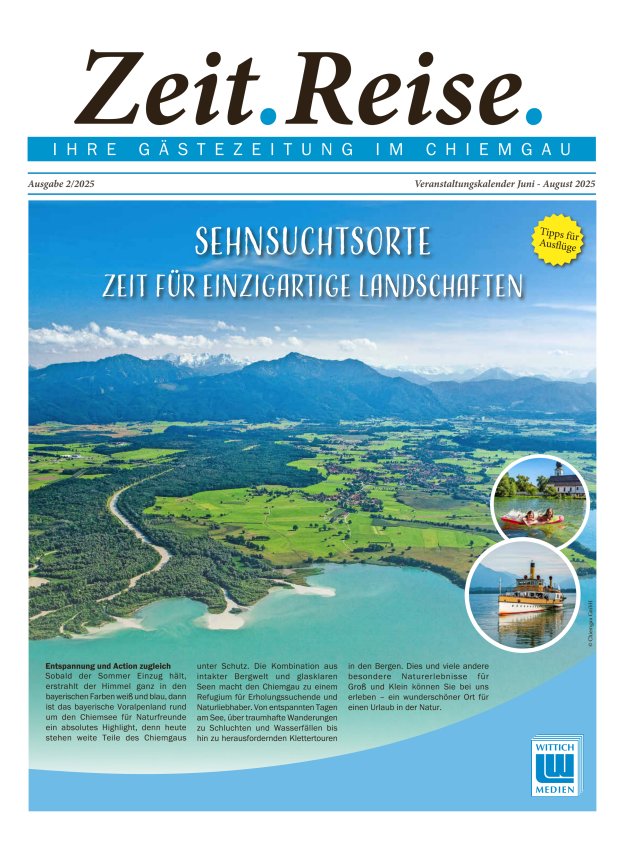 Zeit.Reise. Gästezeitung Chiemgau Titelblatt 18/2025