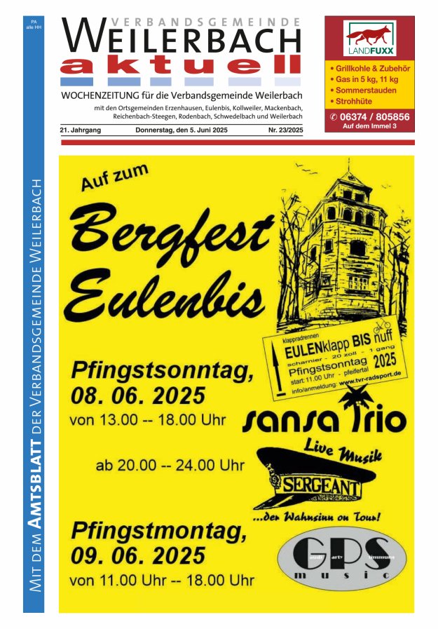 Verbandsgemeinde Weilerbach aktuell Titelblatt 23/2025