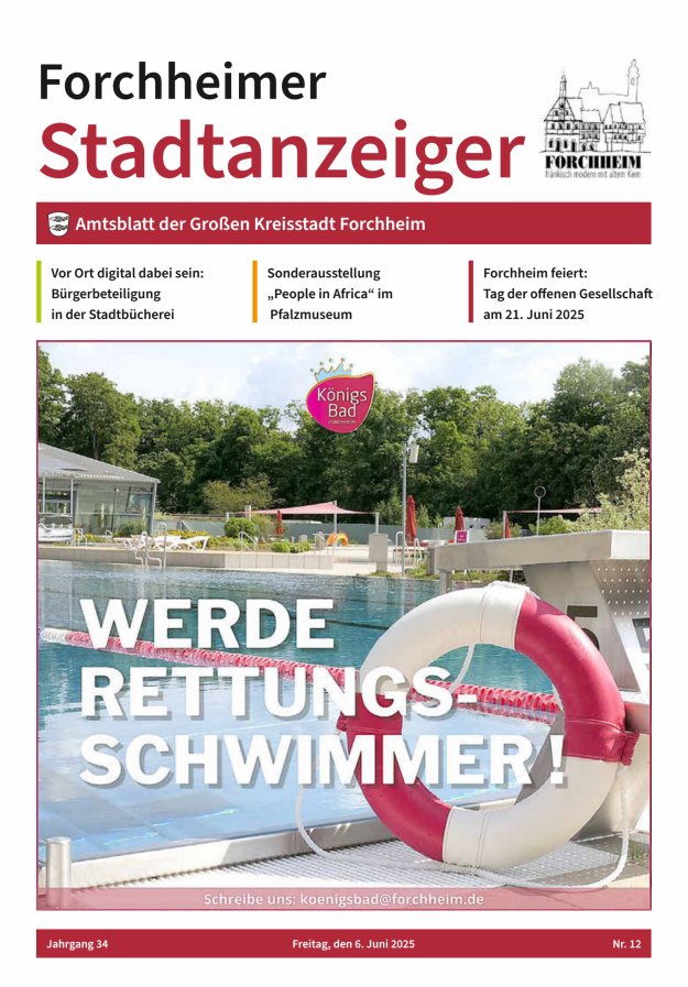 Forchheimer Stadtanzeiger Titelblatt 12/2025