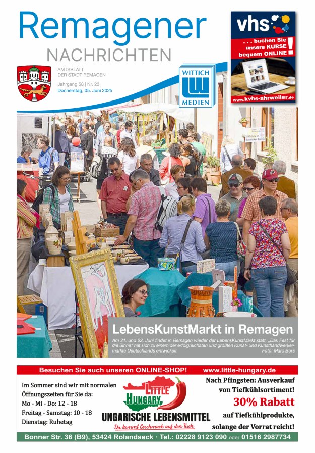 Remagener Nachrichten Titelblatt 23/2025