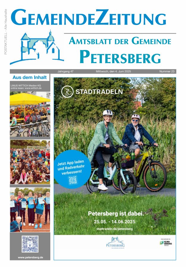 Amtsblatt Blickpunkt Petersberg Titelblatt 23/2025