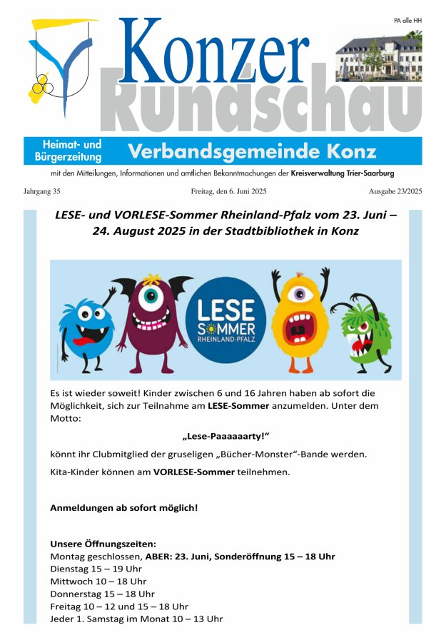 Konzer Rundschau Titelblatt 23/2025