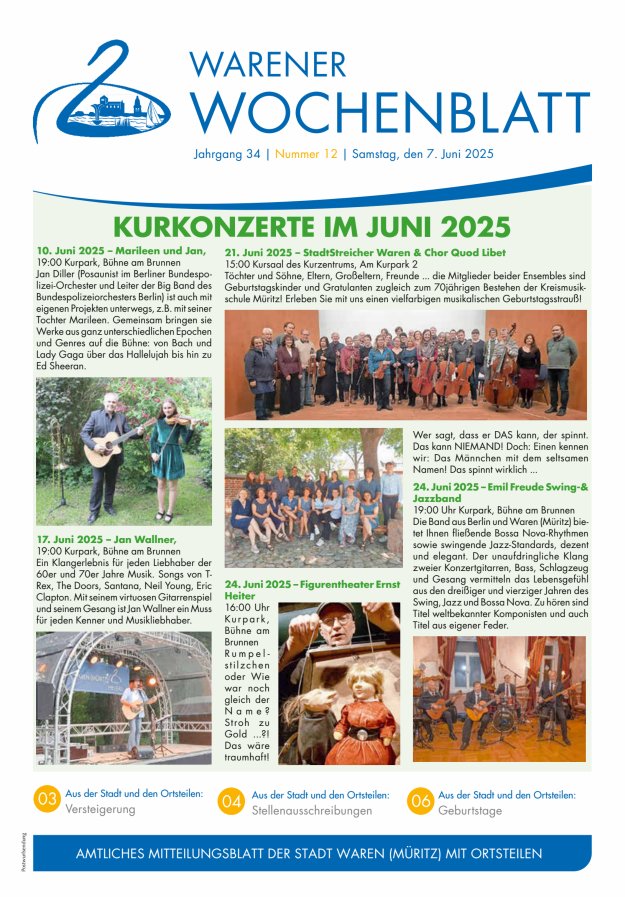 Warener Wochenblatt Titelblatt 12/2025