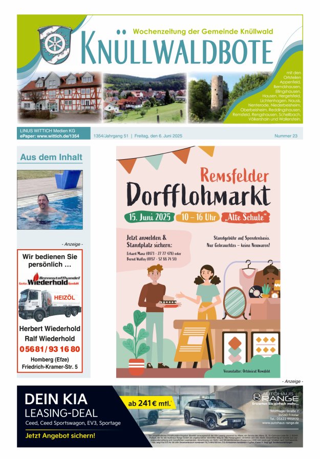 Knüllwaldbote Titelblatt 23/2025