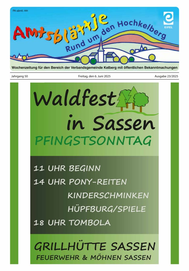 Amtsblättje - Rund um den Hochkelberg Titelblatt 23/2025