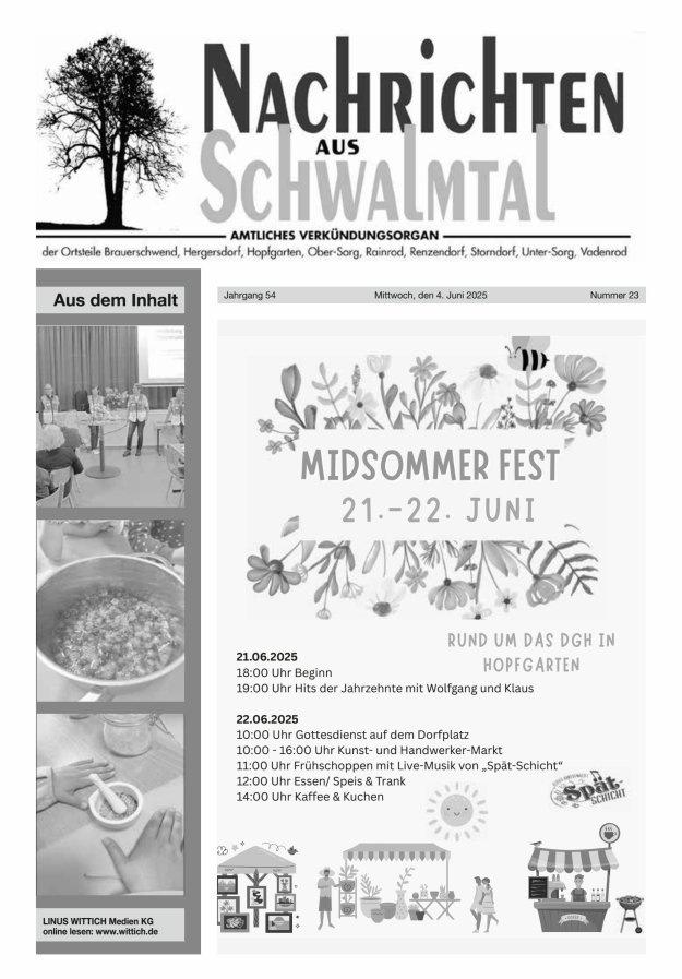 Nachrichten aus Schwalmtal Titelblatt 23/2025