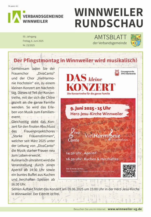 Winnweiler Rundschau Titelblatt 23/2025