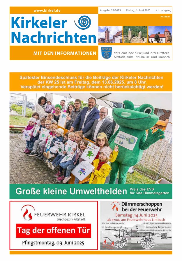 Kirkeler Nachrichten Titelblatt 23/2025