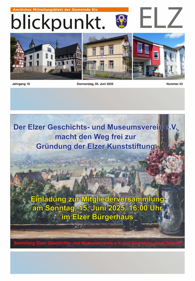 Blickpunkt Elz Titelblatt 23/2025