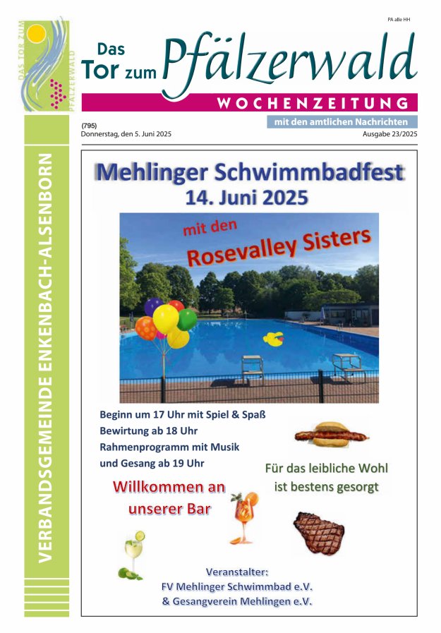 Das Tor zum Pfälzer Wald - VG Enkenbach-Alsenborn Titelblatt 23/2025