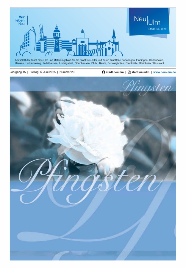 Amtsblatt der Stadt Neu-Ulm und Mitteilungsblatt für die Stadt Neu-Ulm Titelblatt 23/2025