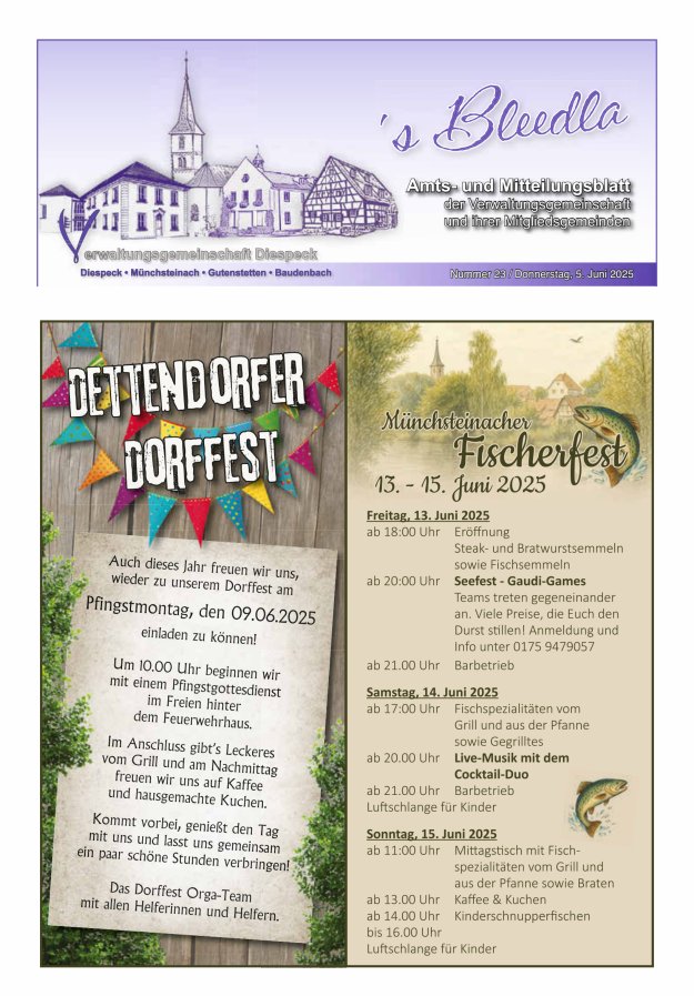 Amts- und Mitteilungsblatt VGem Diespeck Titelblatt 23/2025