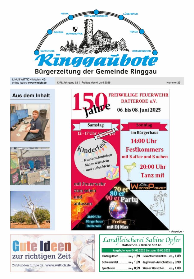 Ringgaubote Titelblatt 23/2025