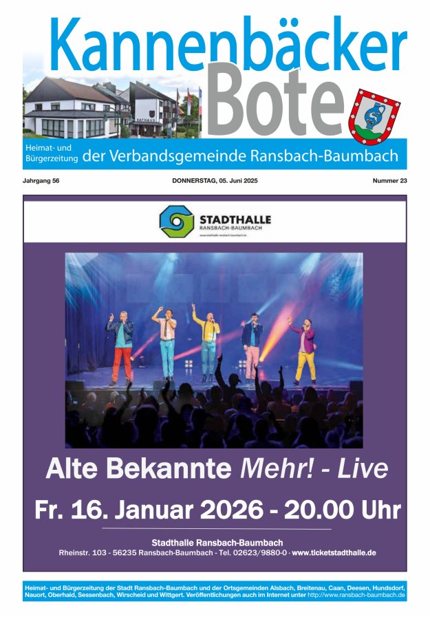 Kannenbäcker-Bote der Verbandsgemeinde Ransbach-Baumbach Titelblatt 23/2025