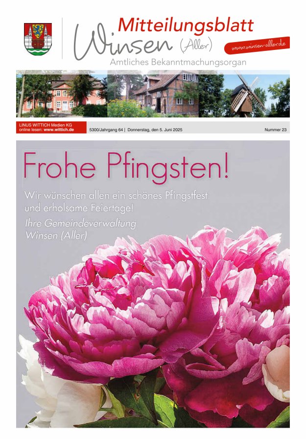 Mitteilungsblatt der Gemeinde Winsen Titelblatt 23/2025