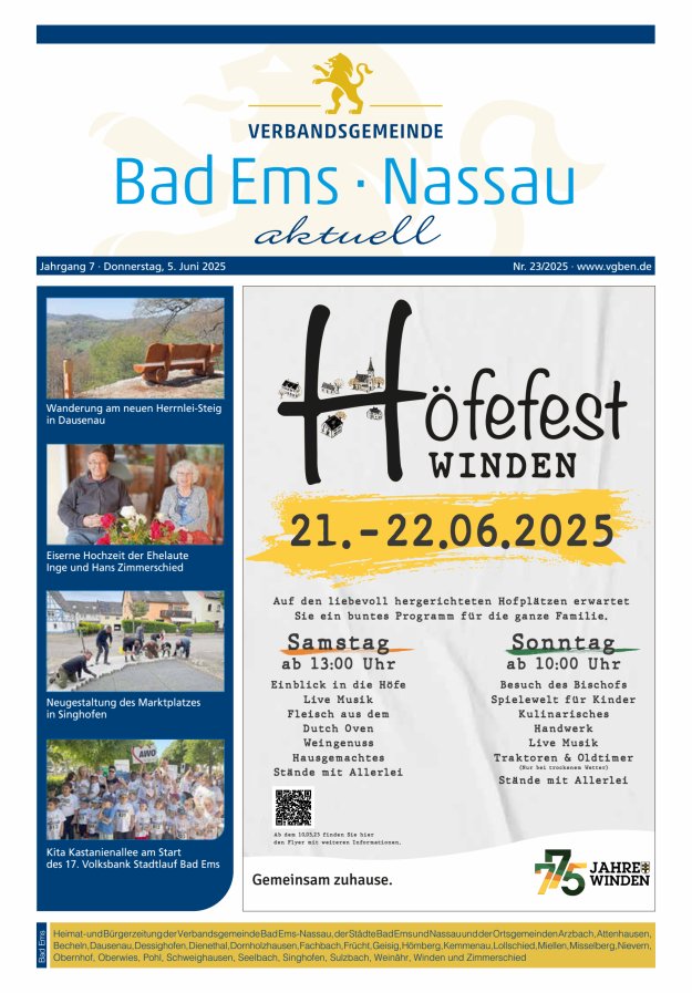Bad Ems-Nassau aktuell Ausgabe Bad Ems Titelblatt 23/2025