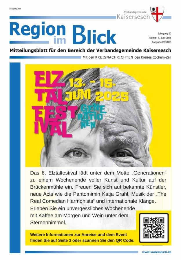 Region im Blick VG Kaisersesch Titelblatt 23/2025