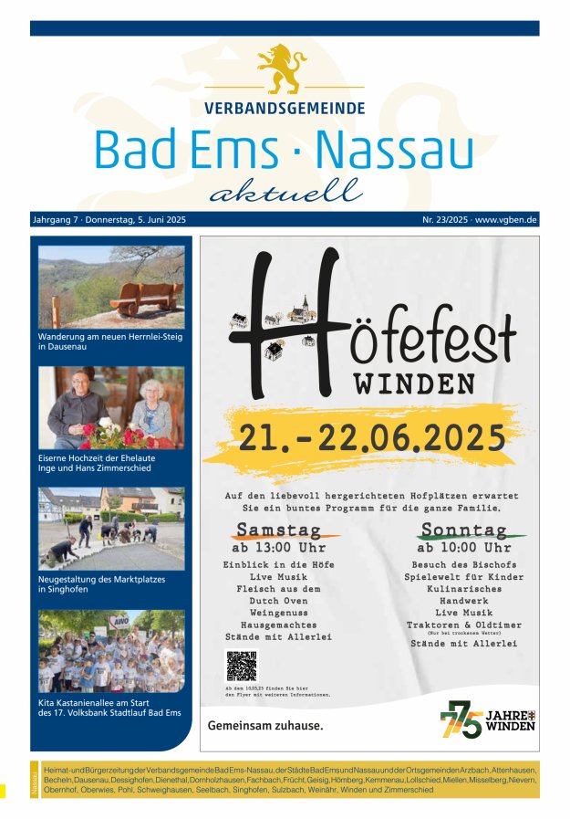 Bad Ems-Nassau aktuell Ausgabe Nassau Titelblatt 23/2025