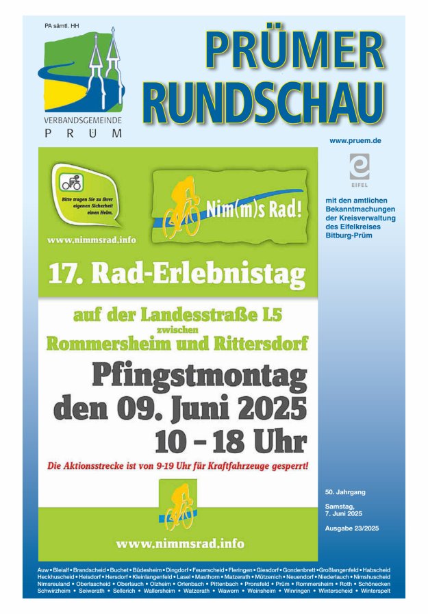 Prümer Rundschau Titelblatt 23/2025