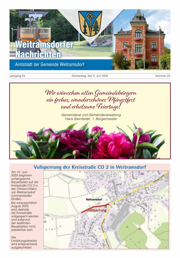 Weitramsdorfer Nachrichten Titelblatt 23/2025