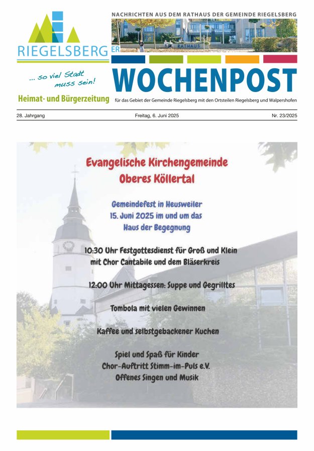 Riegelsberger Wochenpost Titelblatt 23/2025