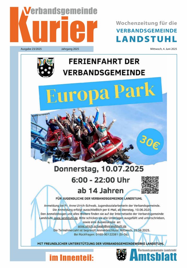 Verbandsgemeinde Kurier Landstuhl Titelblatt 23/2025