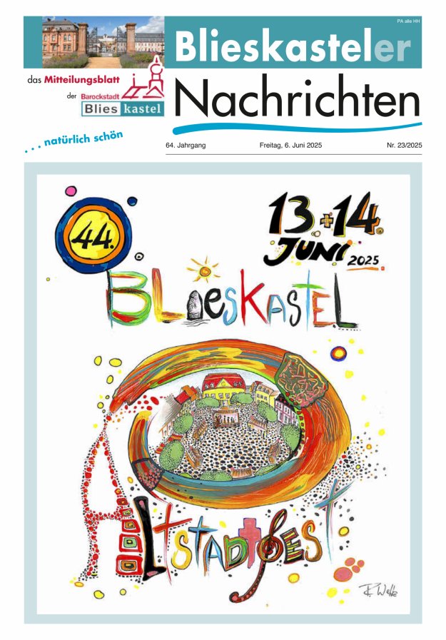 Blieskasteler Nachrichten  Titelblatt 23/2025