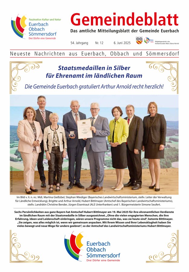 Gemeindeblatt der Gemeinde Euerbach Titelblatt 12/2025