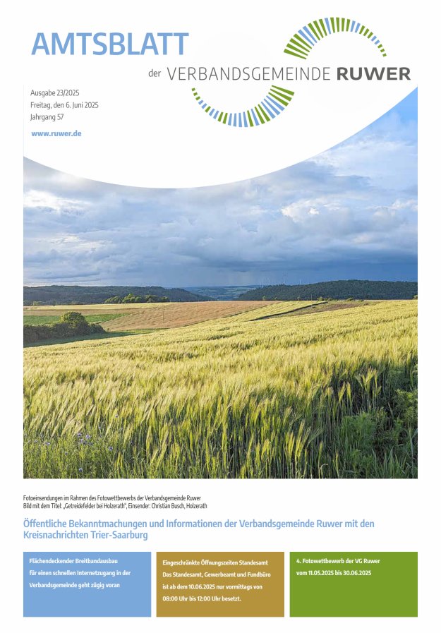 Amtsblatt VG Ruwer Titelblatt 23/2025