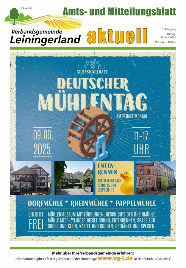 VG Leiningerland aktuell Titelblatt 23/2025