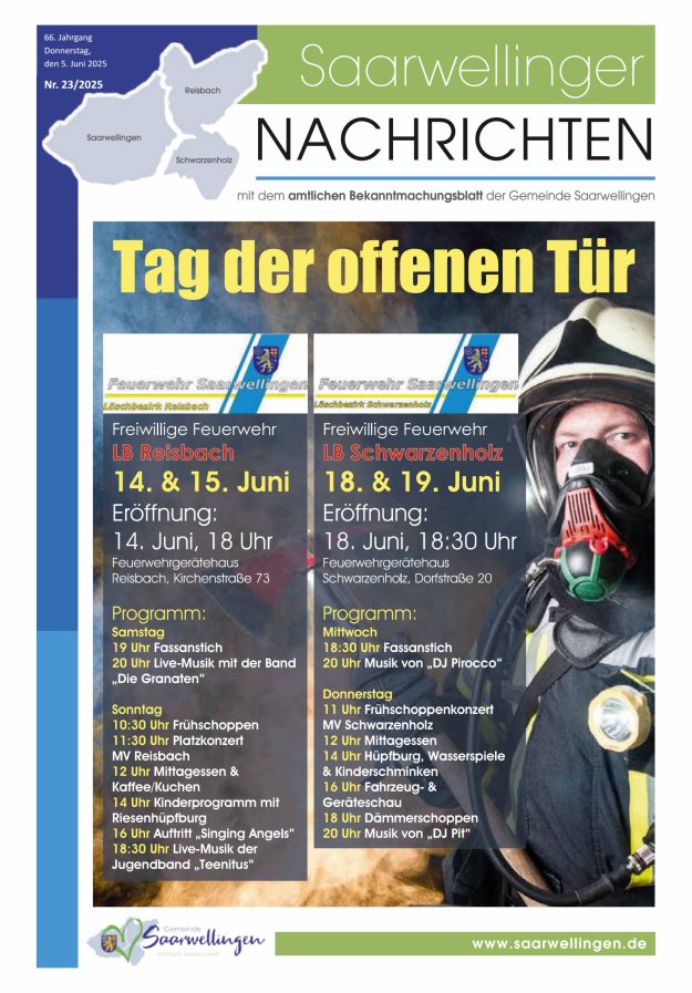 Saarwellinger Nachrichten Titelblatt 23/2025