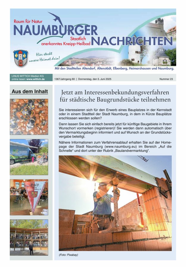 Naumburger Nachrichten Titelblatt 23/2025
