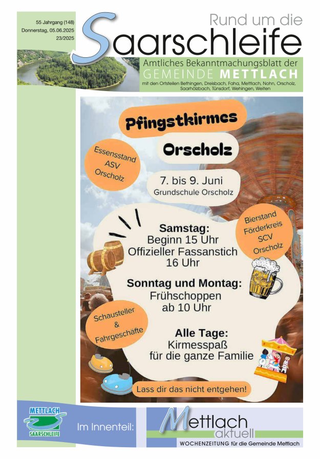 Rund um die Saarschleife Gemeinde Mettlach Titelblatt 23/2025