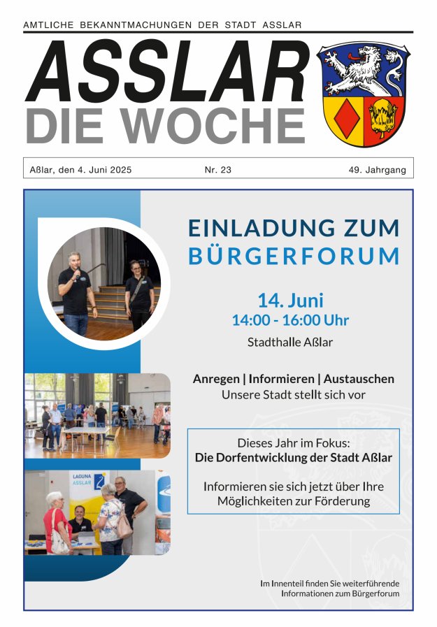 Asslar - Die Woche Titelblatt 23/2025
