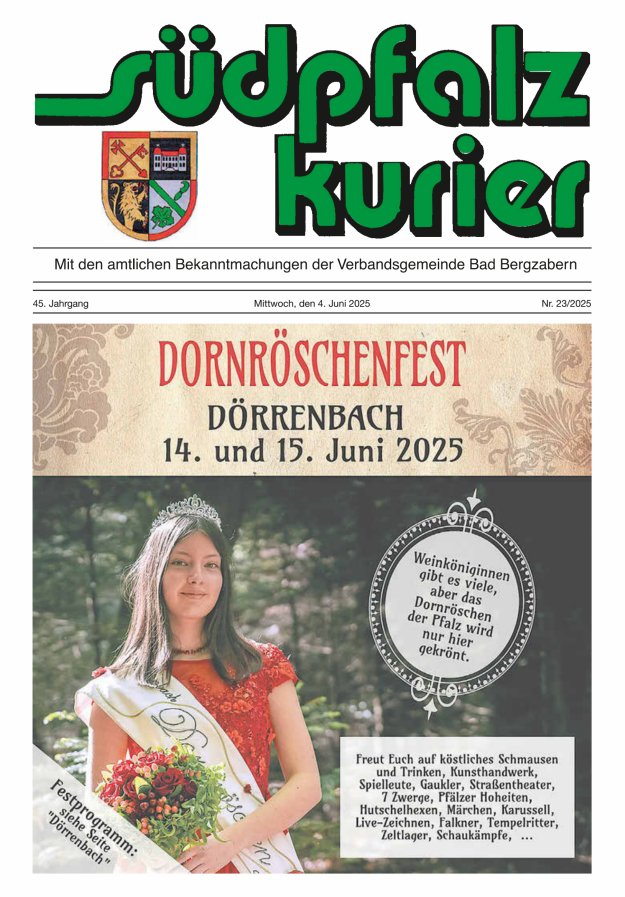 Südpfalz Kurier - VG Bad Bergzabern Titelblatt 23/2025