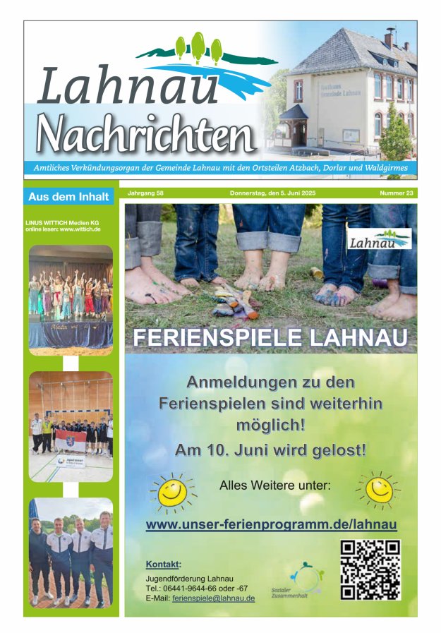 Lahnau Nachrichten Titelblatt 23/2025