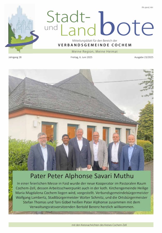 Stadt- und Landbote VG Cochem Titelblatt 23/2025