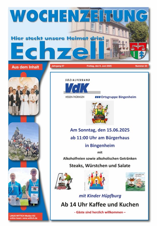Wochenzeitung für die Gemeinde Echzell Titelblatt 23/2025