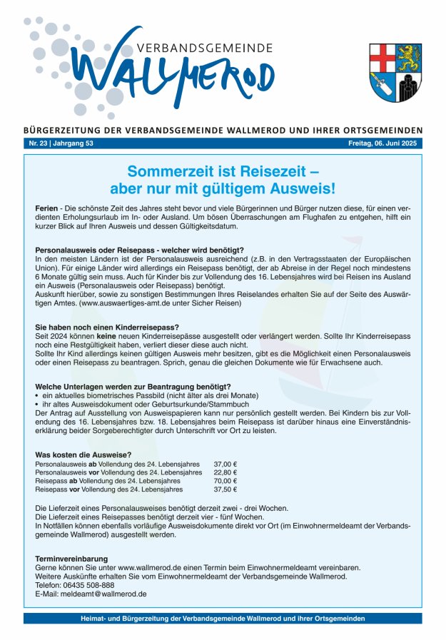 Wir über uns - Verbandsgemeinde Wallmerod Titelblatt 23/2025