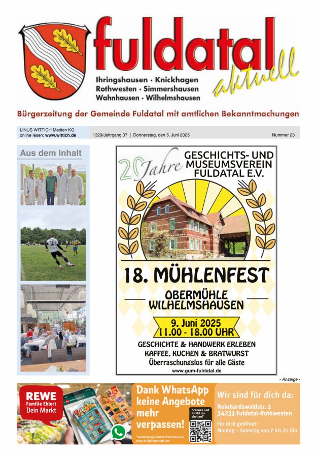 Fuldatal aktuell Titelblatt 23/2025