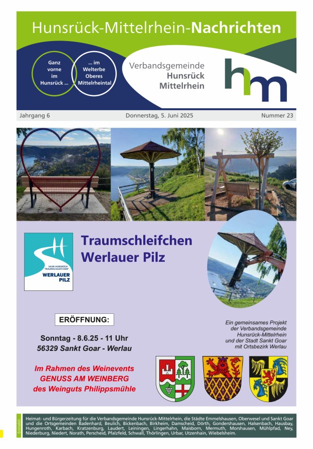 Hunsrück-Mittelrhein Nachrichten Ausgabe Emmelshausen Titelblatt 23/2025
