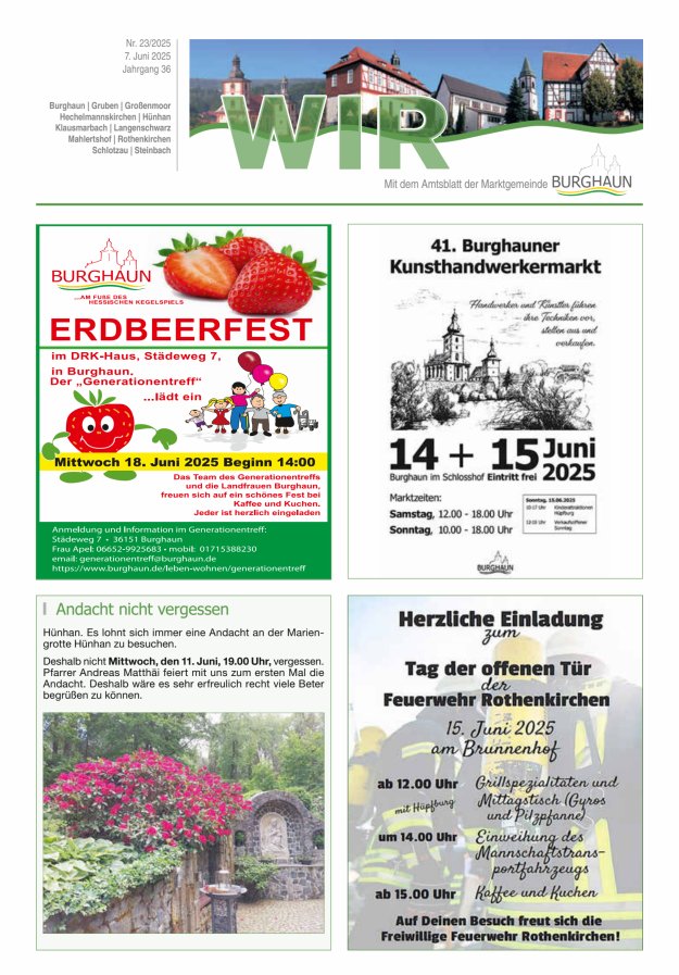 WIR - mit Amtsblatt der Marktgemeinde Burghaun Titelblatt 23/2025