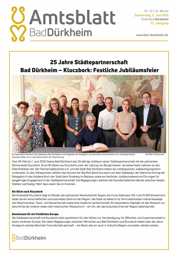 Bad Dürkheimer Woche Titelblatt 23/2025